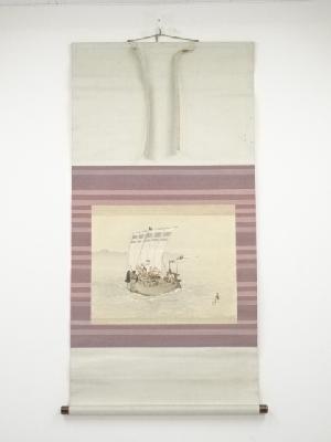 大正8（1919）年　小林松僊筆　桃太郎図　肉筆絹本掛軸（共箱）